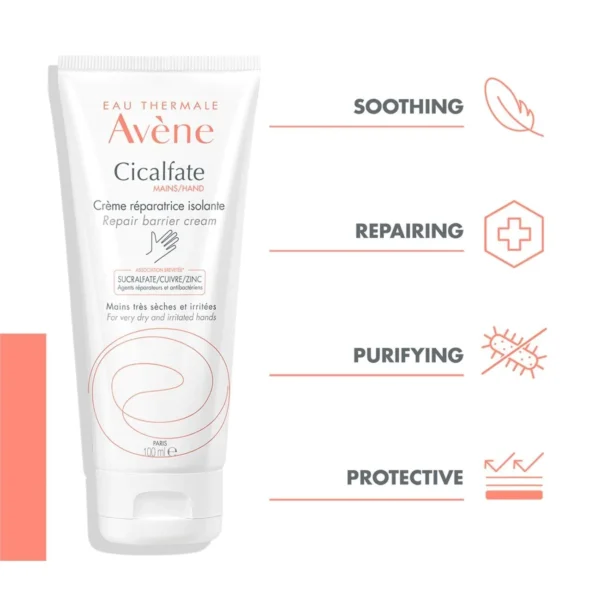 3623260341 AVÈNE - Cicalfate Hand Repair Barrier Cream - Very Dry and Irritated Hands | 100 mL